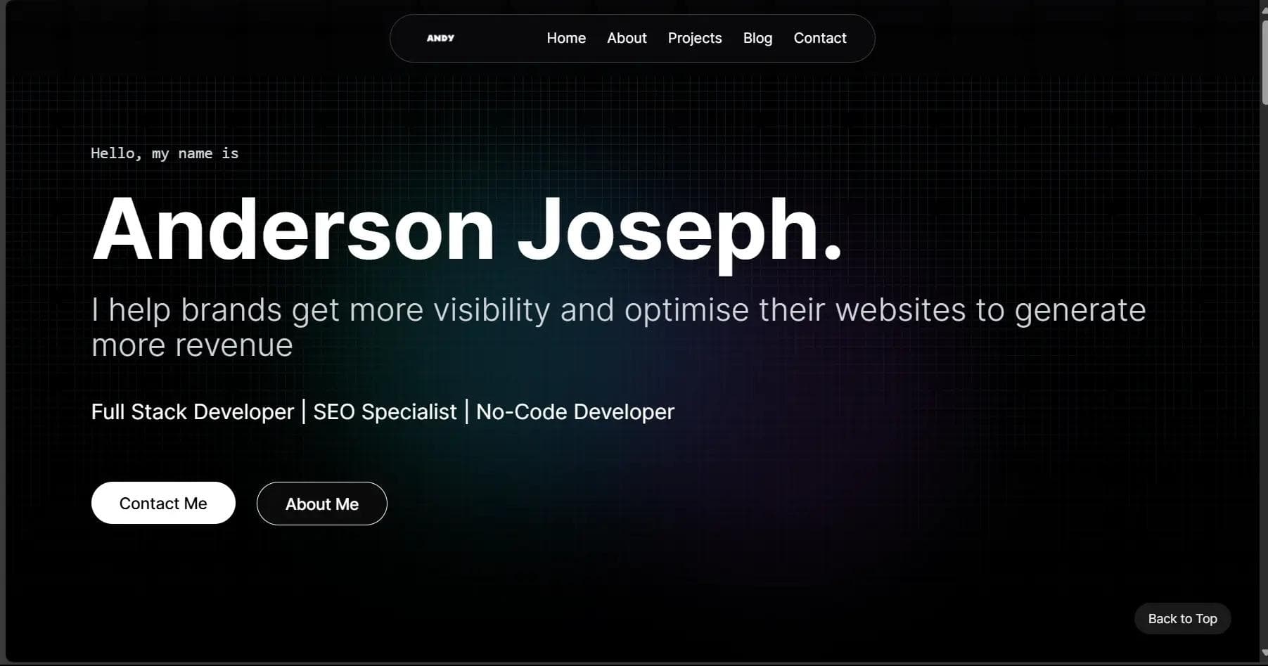 Hero Page of andersonjoseph.com